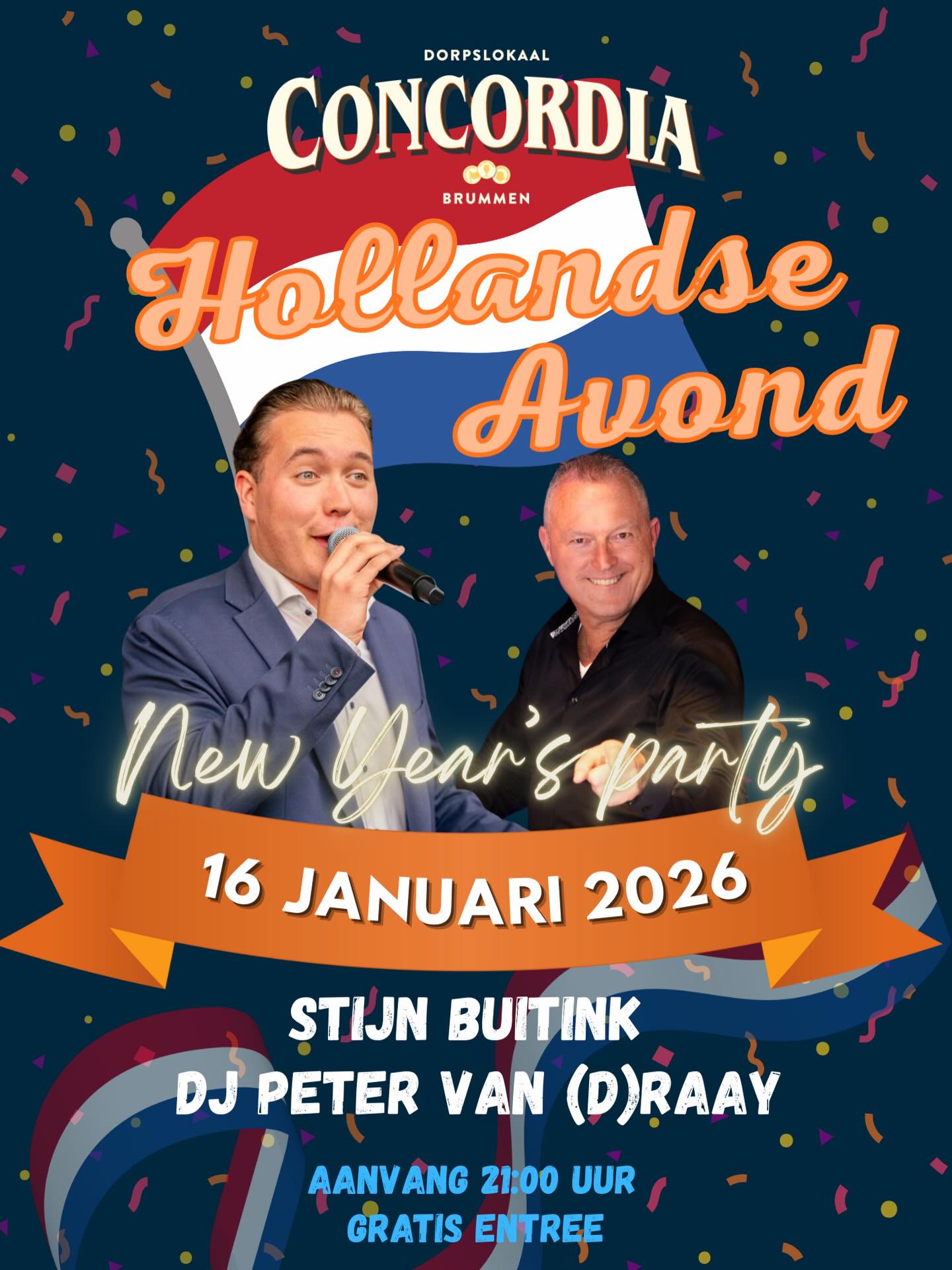 Vier het nieuwe jaar bij Dorpslokaal Concordia!