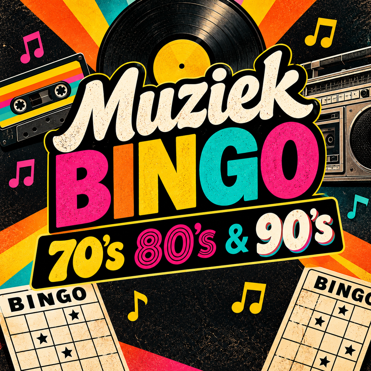 Muziekbingo 70’s 80’s & 90’s| vr 23 oktober